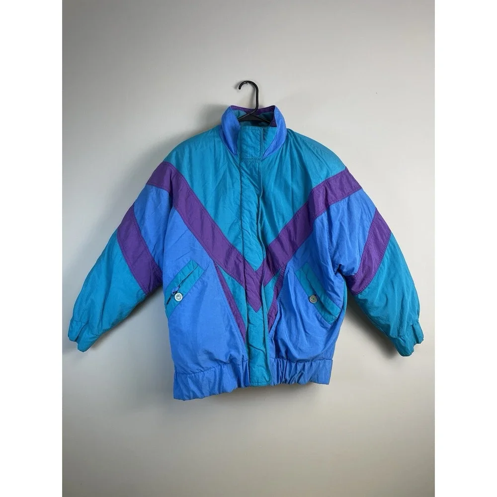 London Towne Limits Vintage 90s Style Color‎ Block Winter Puffer Coat Small